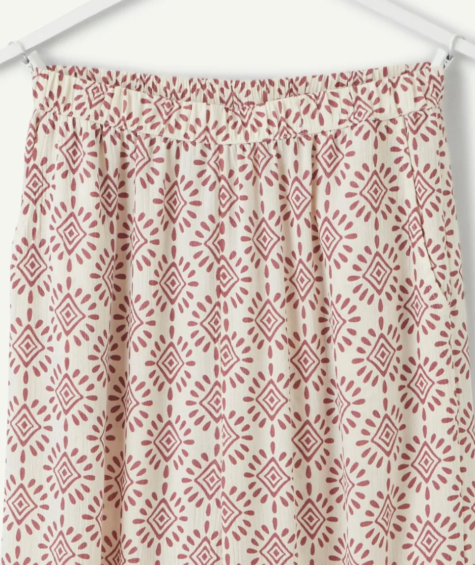 Pantalon fille large imprimé