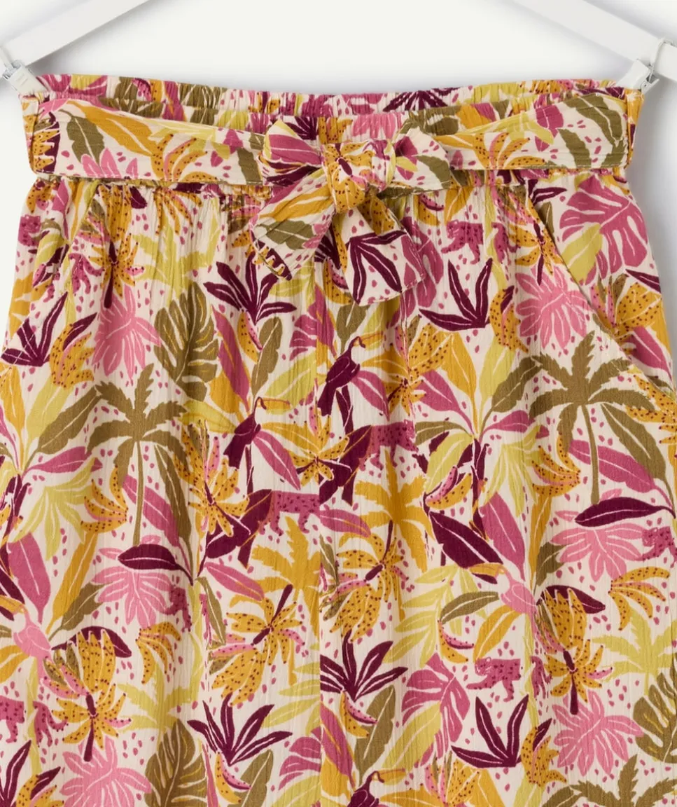 Pantalon fille large imprimé