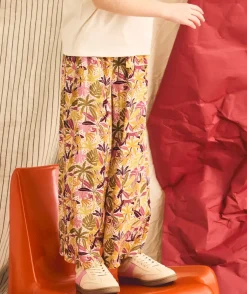 Pantalon fille large imprimé