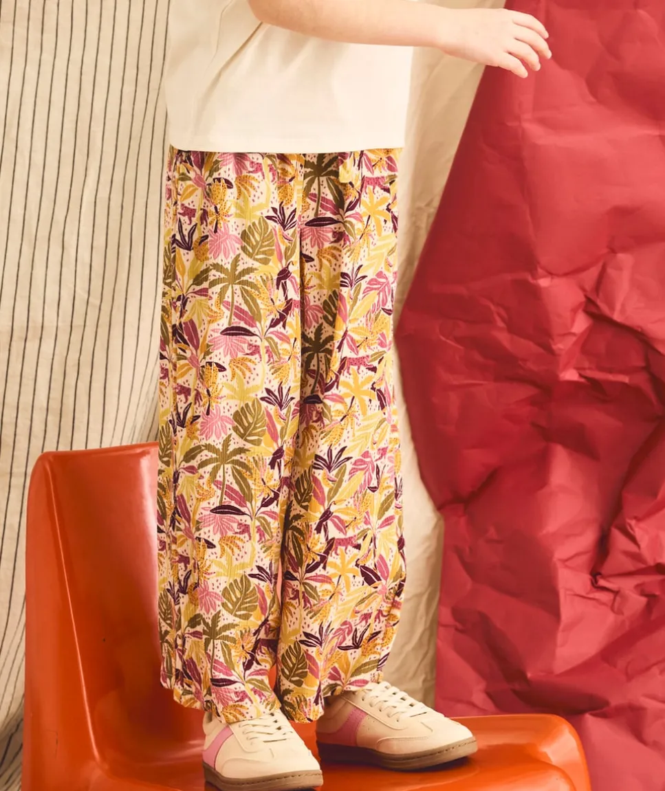 Pantalon fille large imprimé