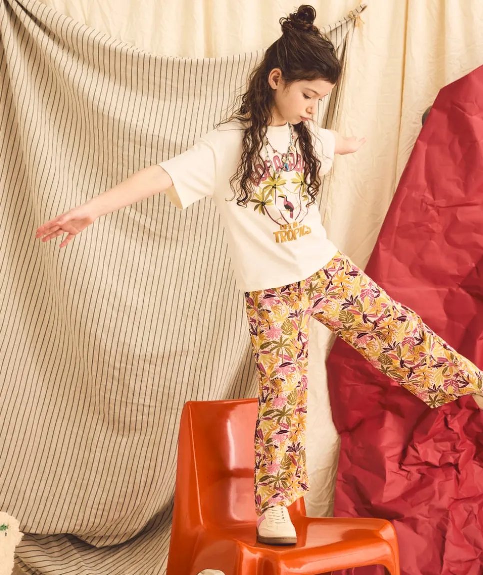 Pantalon fille large imprimé