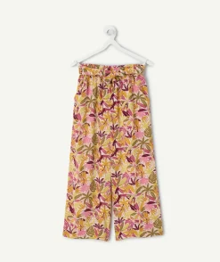Pantalon fille large imprimé