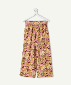 Pantalon fille large imprimé