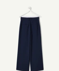 Pantalon fille large marine
