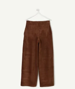 Pantalon fille large marron