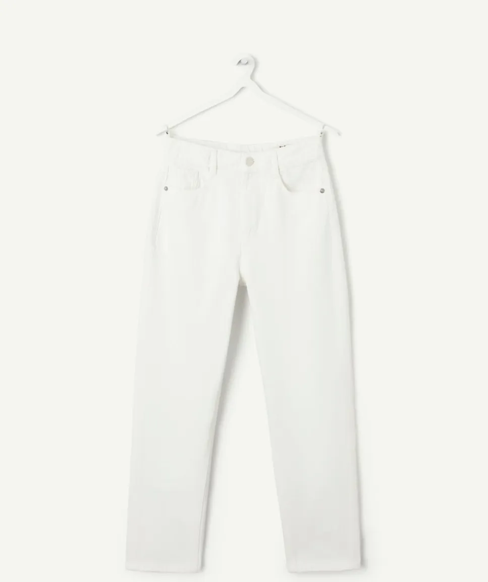 Pantalon fille mom blanc