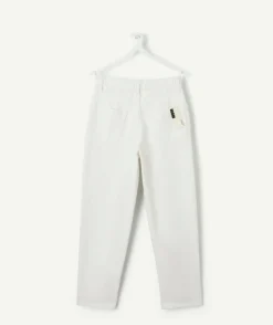 Pantalon fille mom blanc