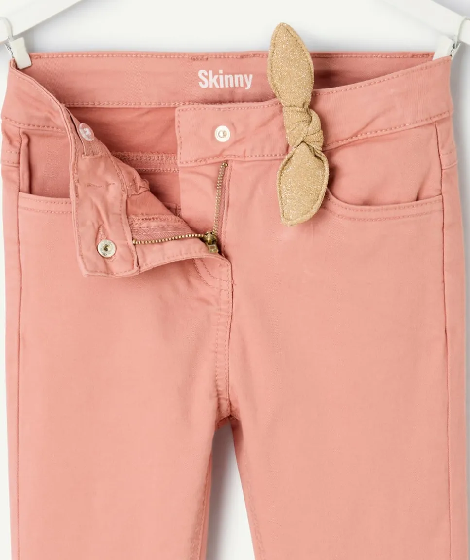 Pantalon fille skinny rose