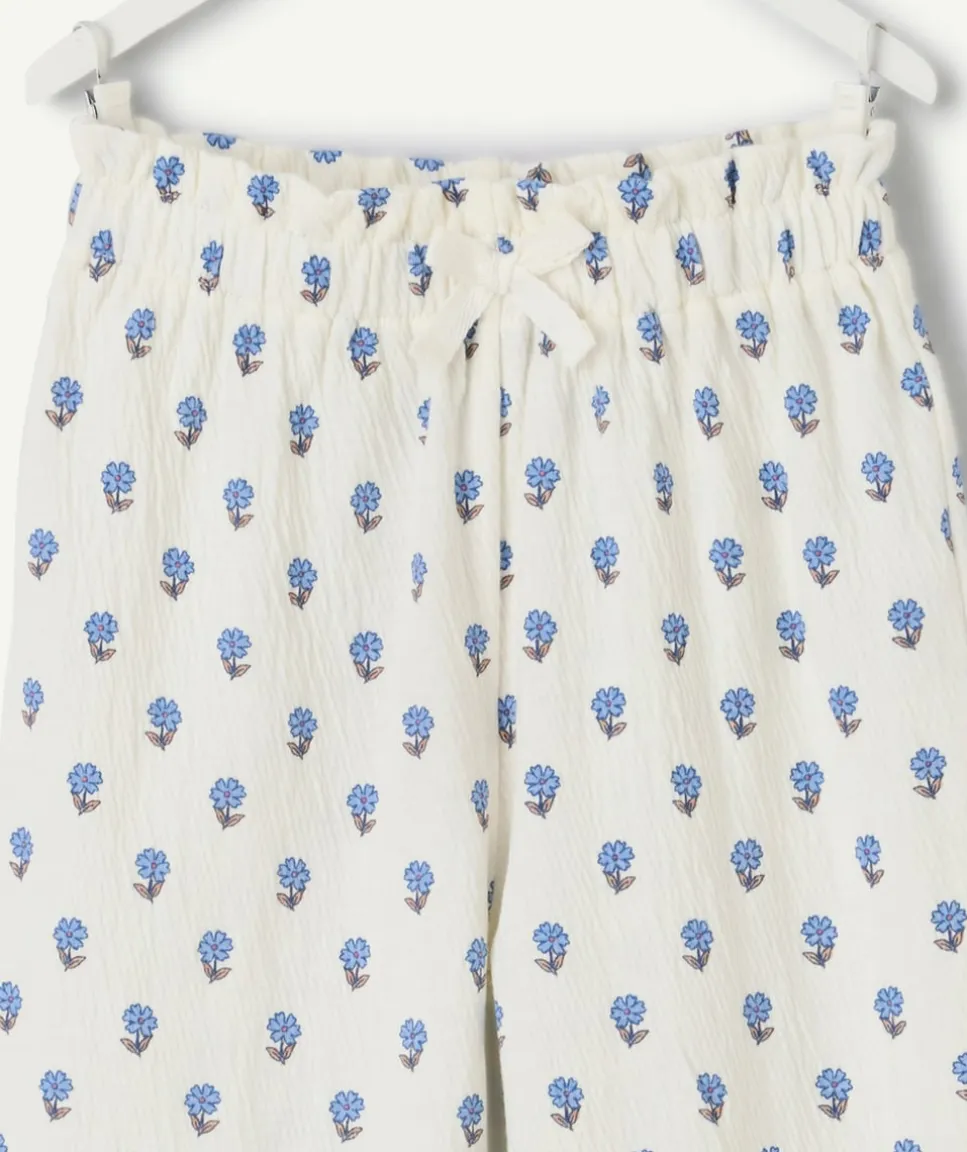 Pantalon fluide bébé fille imprimé floral