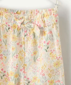Pantalon fluide bébé fille imprimé floral