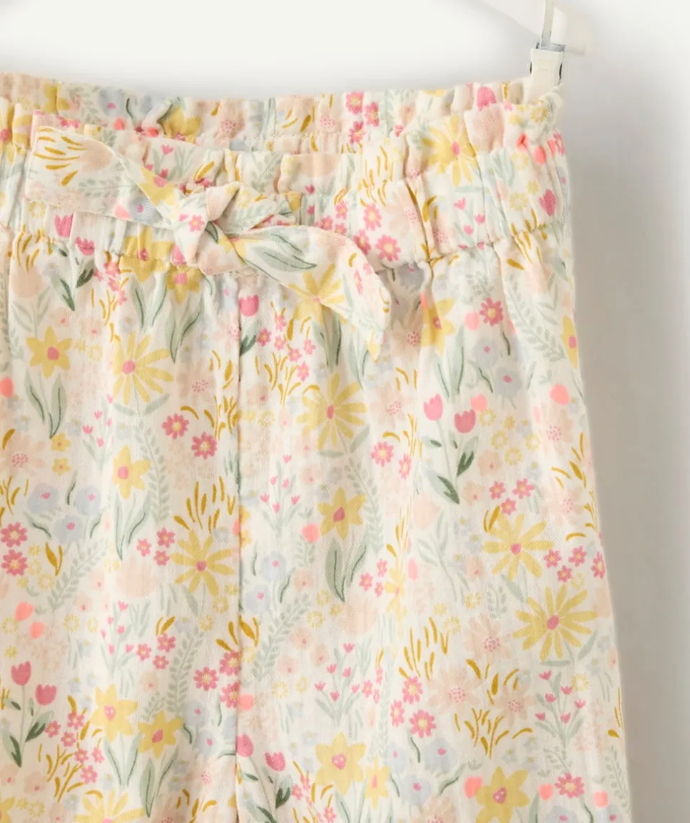 Pantalon fluide bébé fille imprimé floral