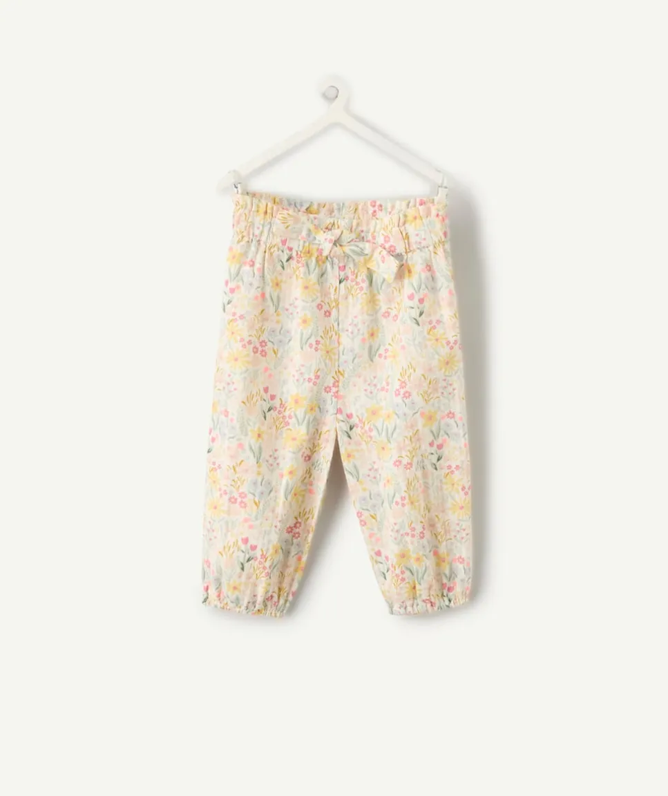 Pantalon fluide bébé fille imprimé floral