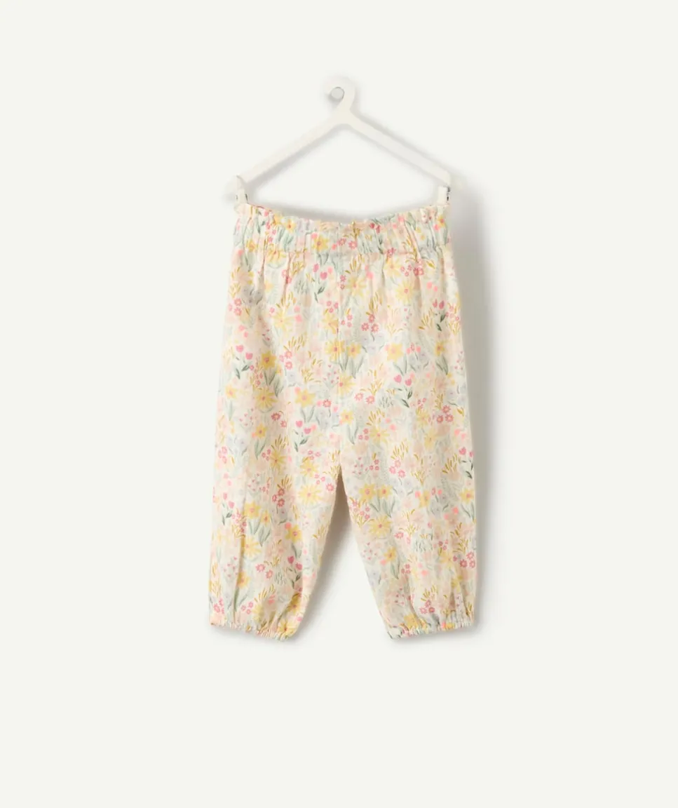 Pantalon fluide bébé fille imprimé floral