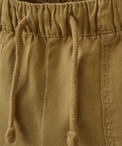 Pantalon fluide bébé garçon kaki avec poches