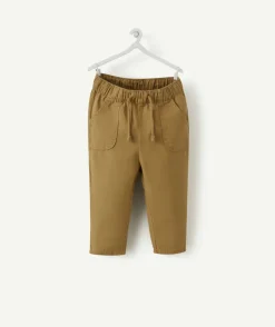 Pantalon fluide bébé garçon kaki avec poches