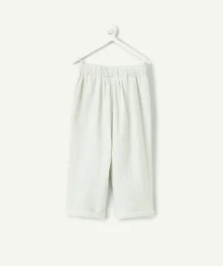 Pantalon fluide gaz de coton bébé garçon vert