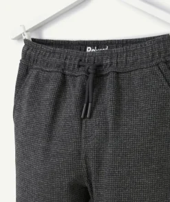 Pantalon garcon relax imprimé pied de poule