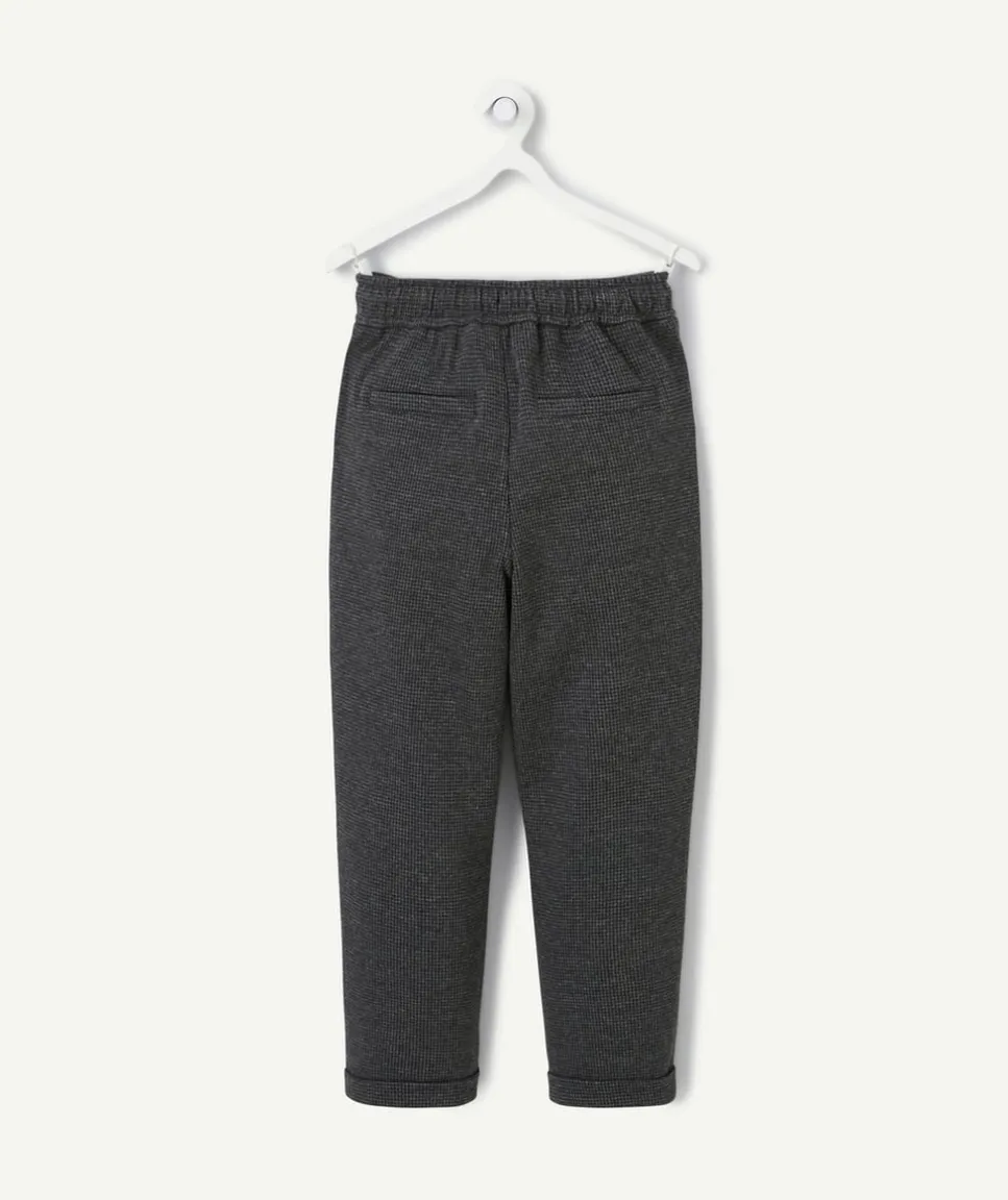 Pantalon garcon relax imprimé pied de poule