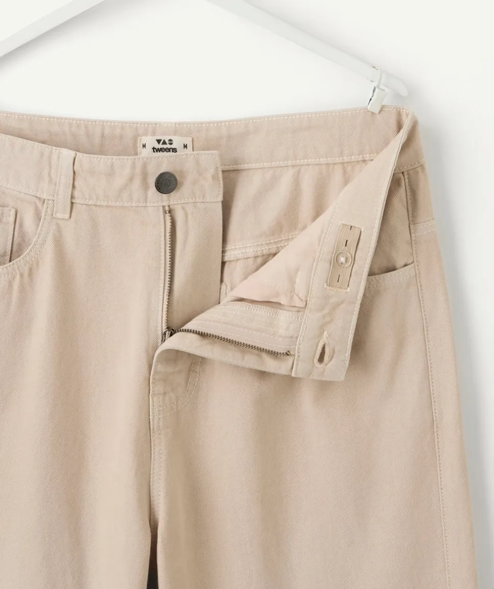 Pantalon garçon baggy beige