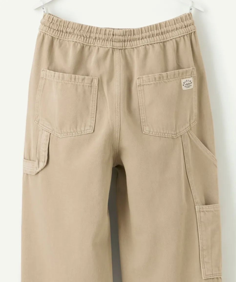 Pantalon garçon baggy beige