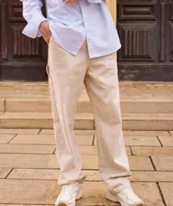 Pantalon garçon baggy écru