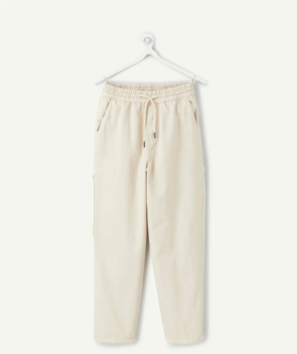 Pantalon garçon baggy écru