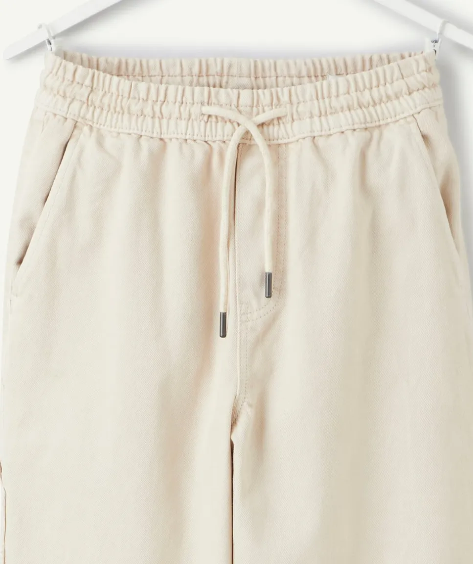 Pantalon garçon baggy écru