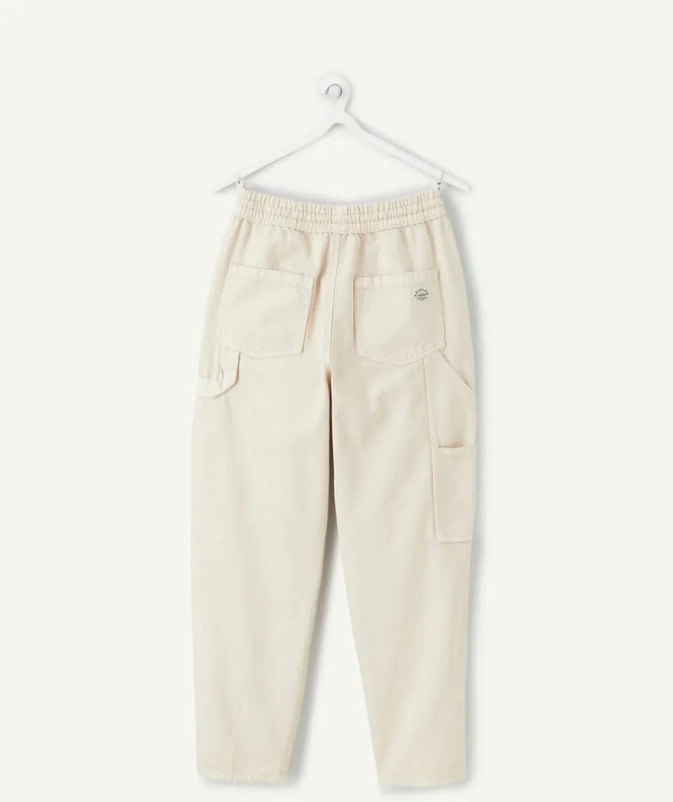 Pantalon garçon baggy écru