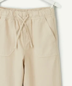 Pantalon garçon beige coupe relax