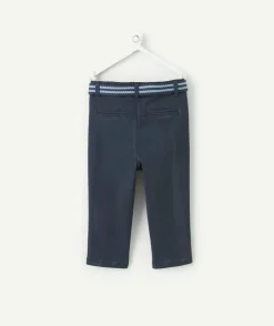 Pantalon garçon bleu marine avec ceinture