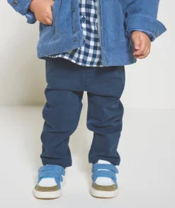 Pantalon garçon bleu marine avec ceinture
