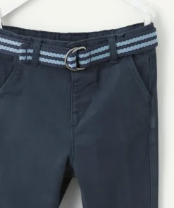 Pantalon garçon bleu marine avec ceinture