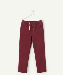 Pantalon garçon droit bordeaux