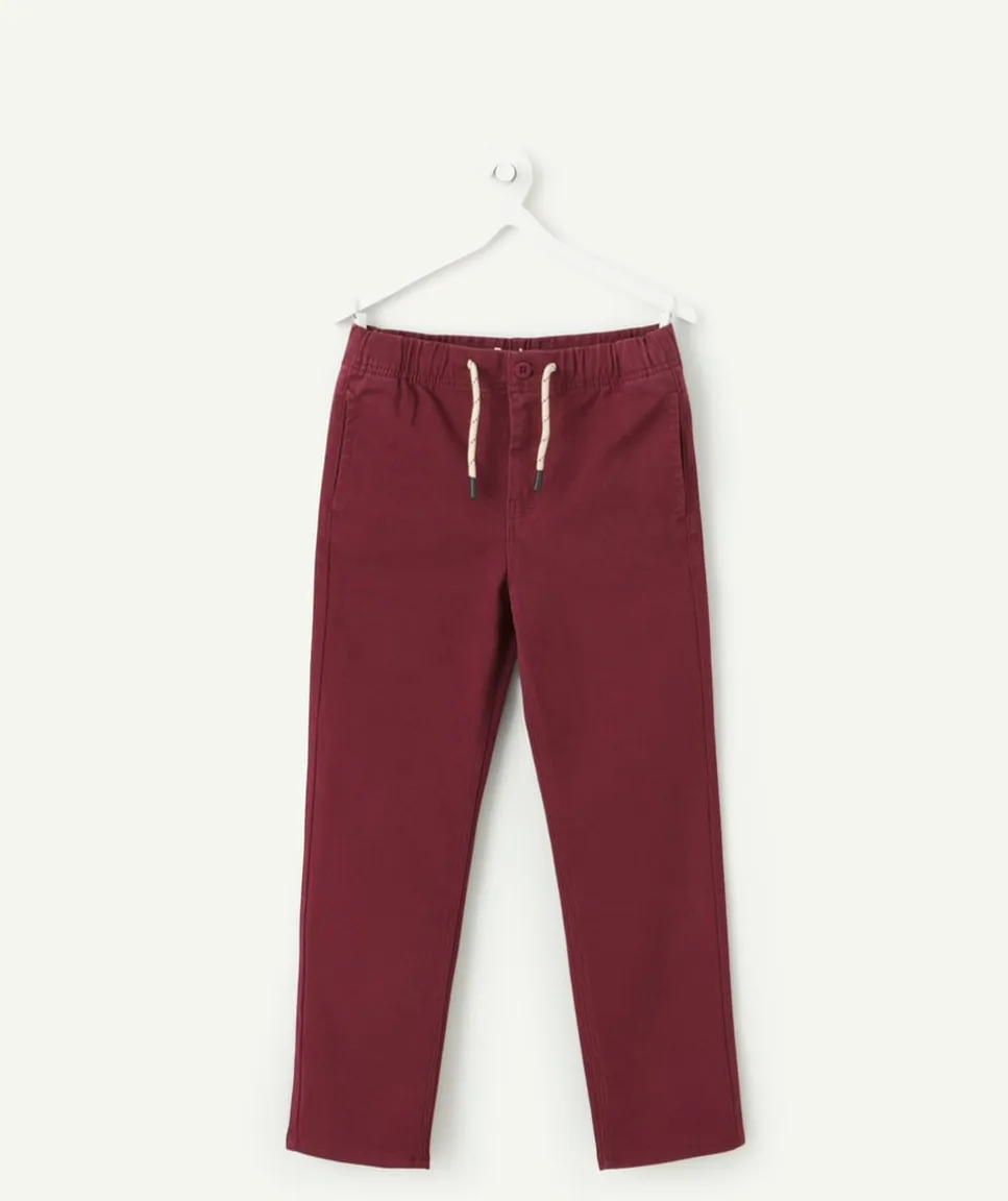 Pantalon garçon droit bordeaux