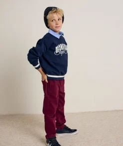 Pantalon garçon droit bordeaux