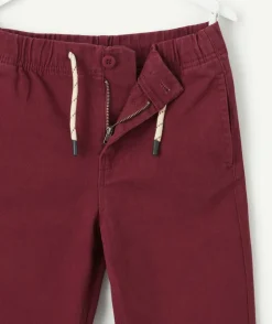 Pantalon garçon droit bordeaux