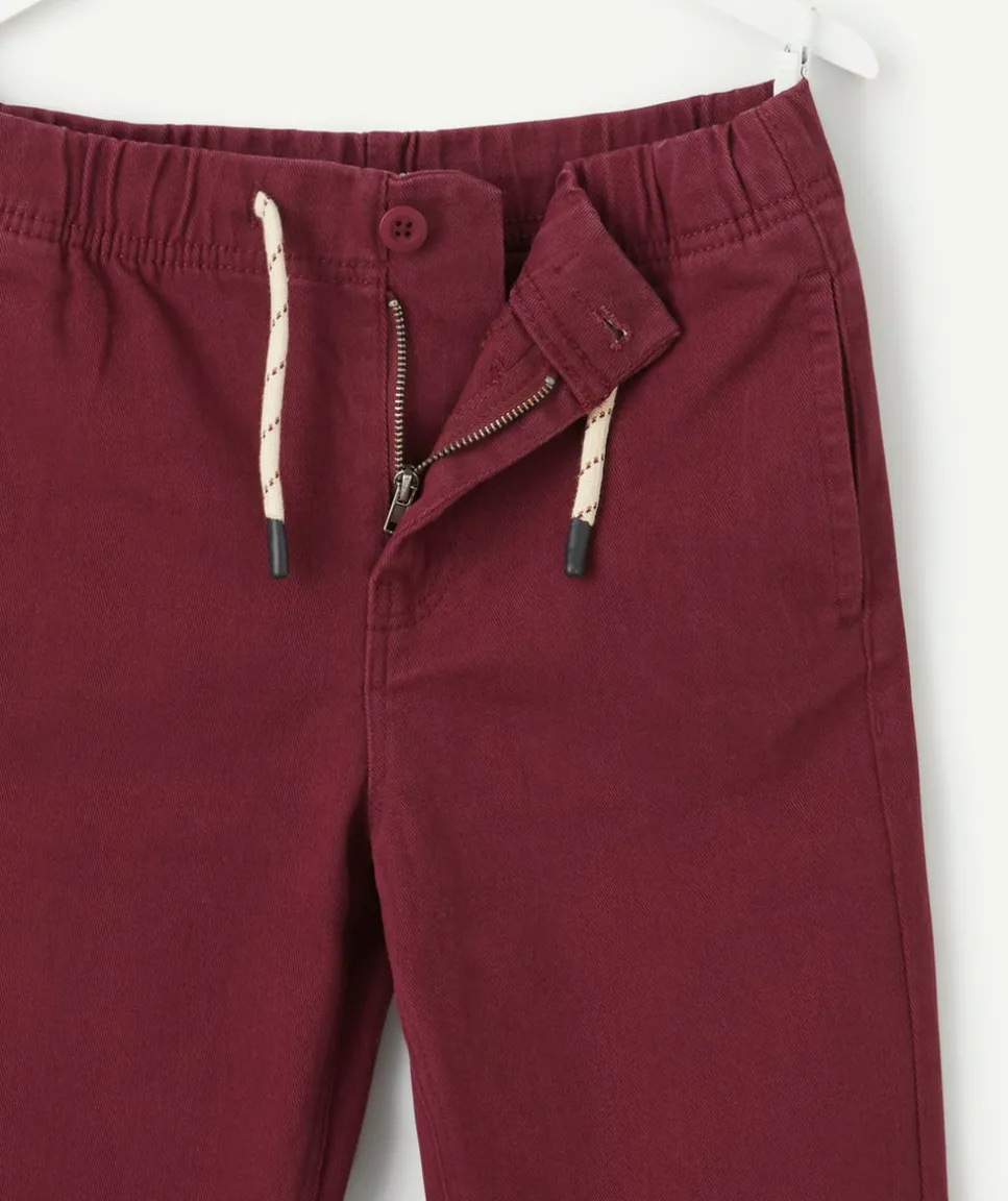 Pantalon garçon droit bordeaux