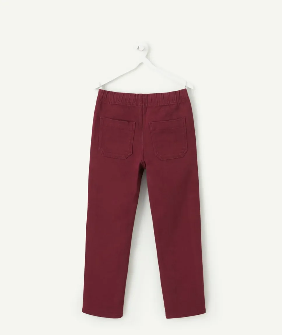 Pantalon garçon droit bordeaux
