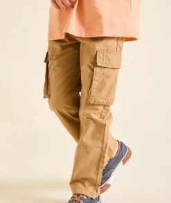 Pantalon garçon droit camel