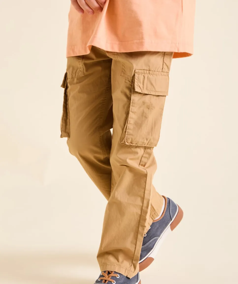 Pantalon garçon droit camel