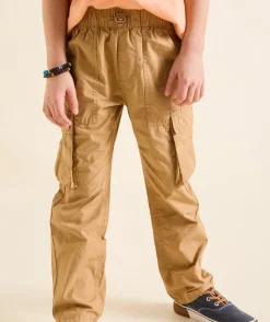 Pantalon garçon droit camel