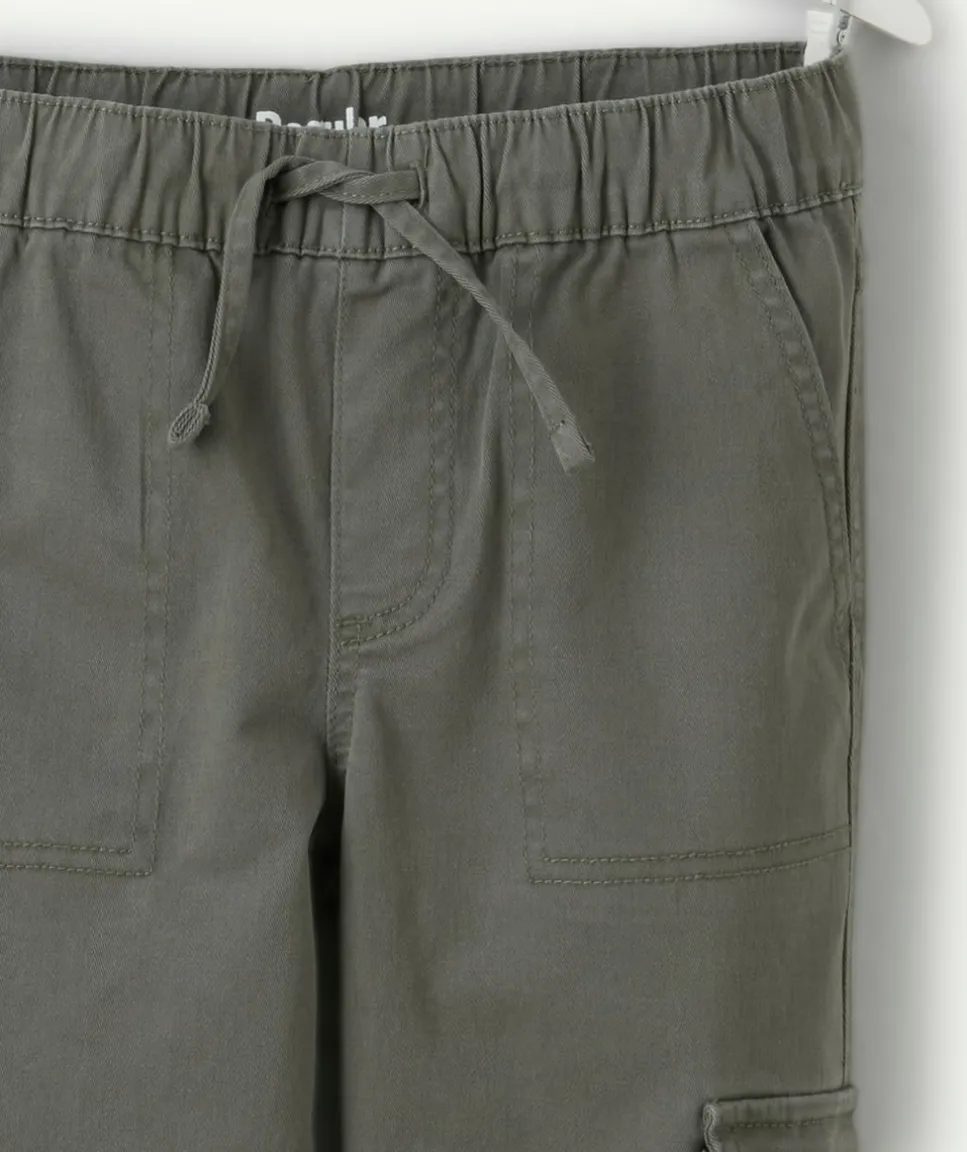 Pantalon garçon droit kaki