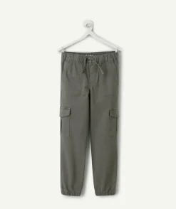 Pantalon garçon droit kaki