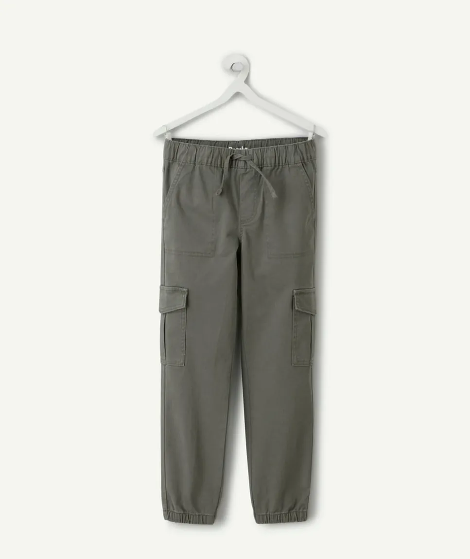 Pantalon garçon droit kaki