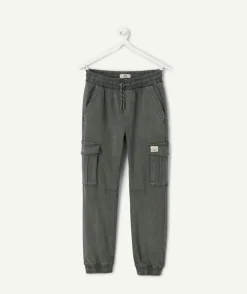 Pantalon garçon jogger vert foncé