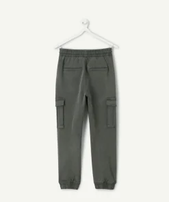 Pantalon garçon jogger vert foncé