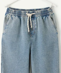 Pantalon garçon large denim clair