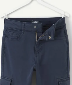 Pantalon garçon relax bleu marine