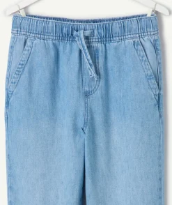 Pantalon garçon relax denim bleu