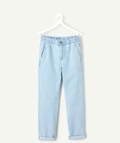 Pantalon garçon relax denim bleu clair